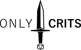 Only Crits logo, a sword between the words ONLY and CRITS